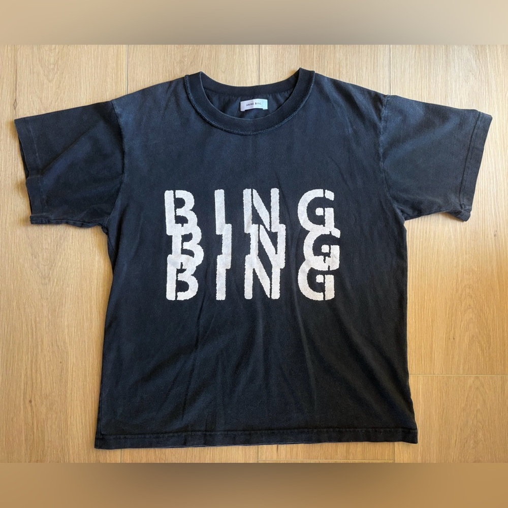 Anine Bing Black Short Sleeve Tee
